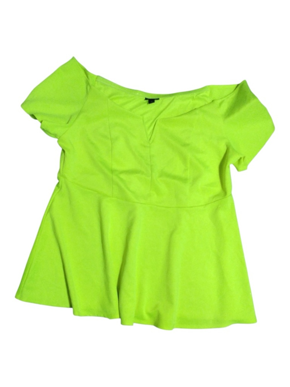 torrid Neon Yellow Off-Shoulder Peplum Top size 2 - Picture 5 of 7